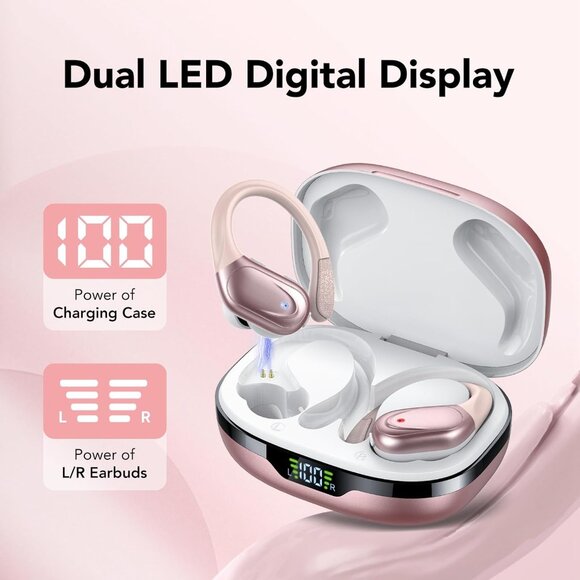 Wireless Over-Ear Bluetooth Earbuds Rose - Picture 6 of 9